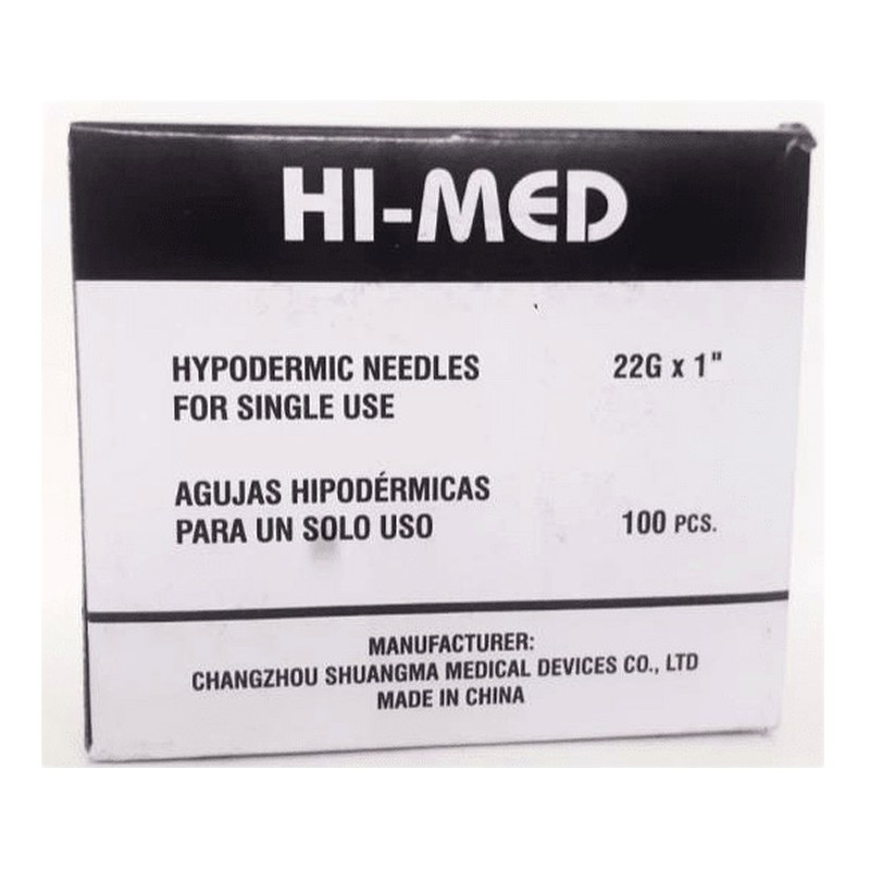 AGUJA HIPODERMICA DESCARTABLE 22G x 1"