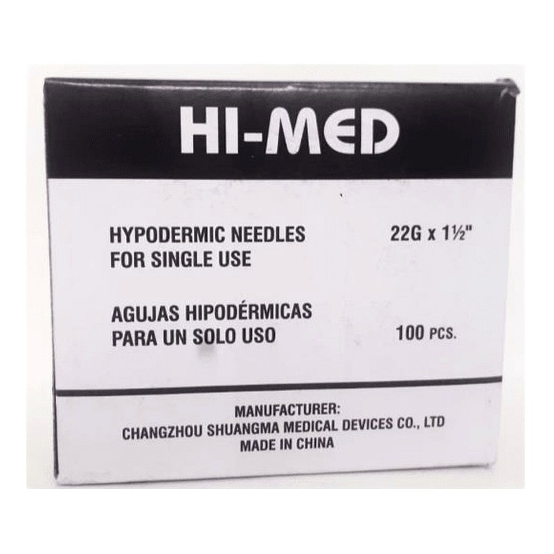 AGUJA HIPODERMICA DESCARTABLE 22G x 1½"