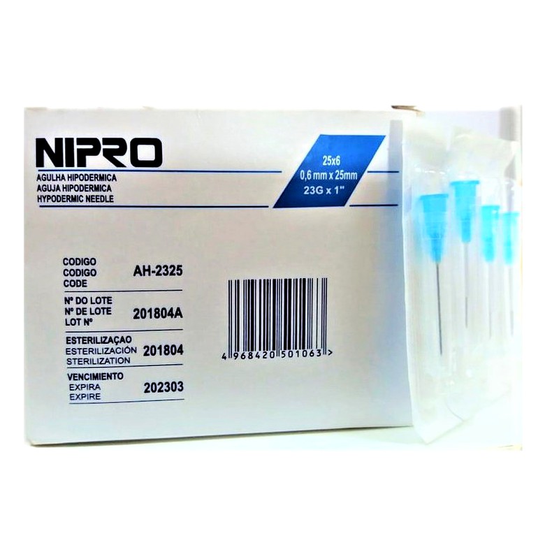 AGUJA HIPODERMICA DESCARTABLE 23G x 1"