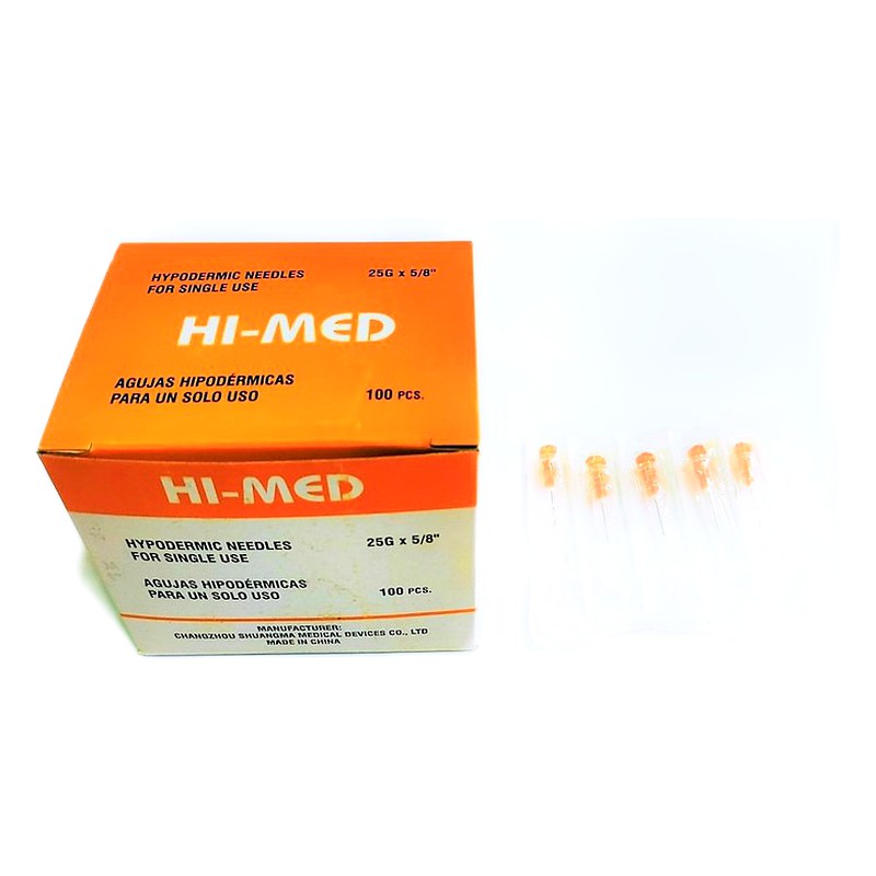 AGUJA HIPODERMICA DESCARTABLE 25G x 5/8"