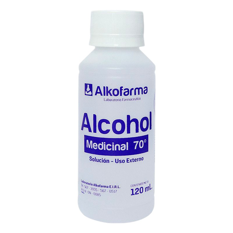 ALCOHOL MEDICINAL 70° Frasco x120mL
