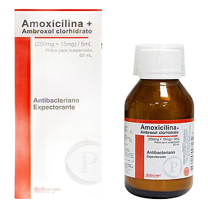 AMOXICILINA + AMBROXOL CLORHIDRATO 250mg+15mg/5mL JARABE x 60mL