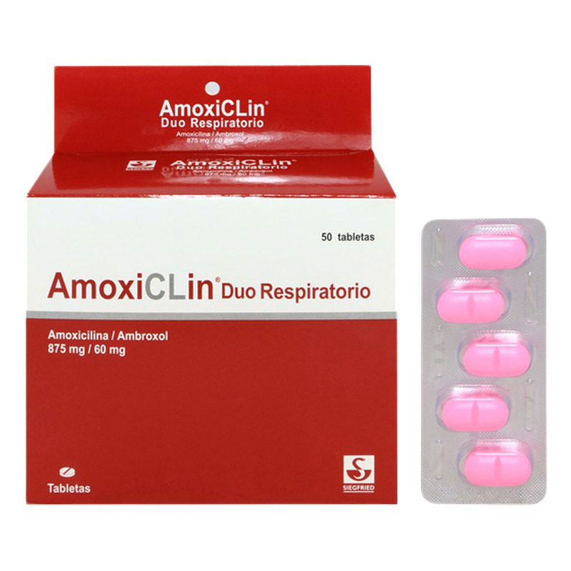 AMOXICLIN DUO RESPIRATORIO 875mg/60mg TABLETA
