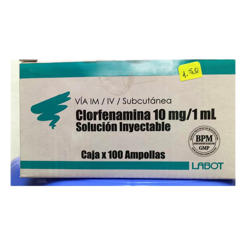 CLORFENAMINA MALEATO 10mg/mL - Solución Inyectable x1ml