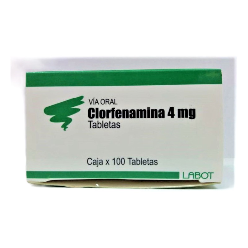 CLORFENAMINA MALEATO 4mg TABLETA