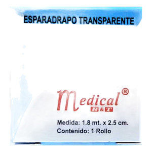 ESPARADRAPO TRANSPARENTE 1.8mt x 2.5cm