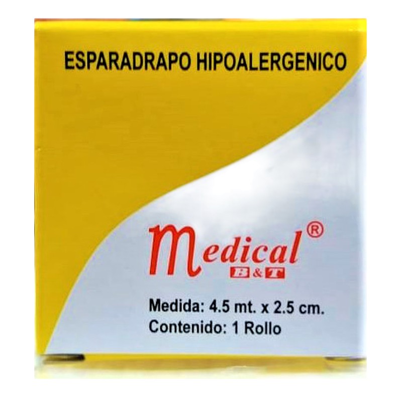 ESPARADRAPO HIPOALERGENICO/POROSO 4.5mt x 2.5cm
