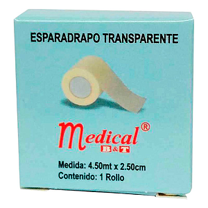 ESPARADRAPO TRANSPARENTE 4.5mt x 2.5cm