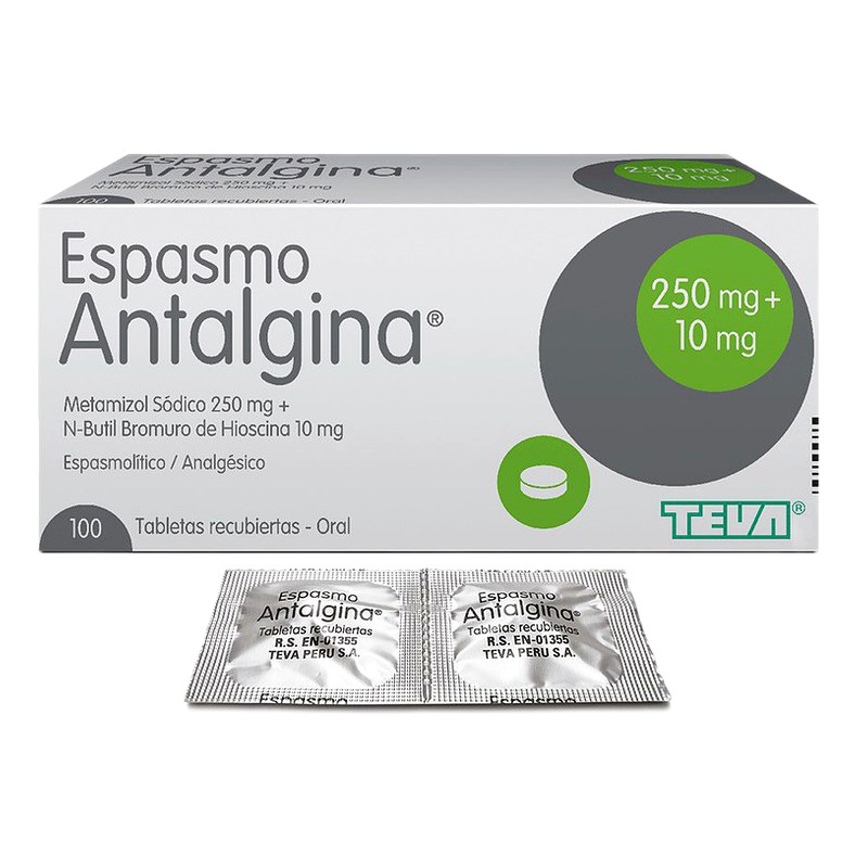 ESPASMO ANTALGINA 250mg+10mg TABLETA