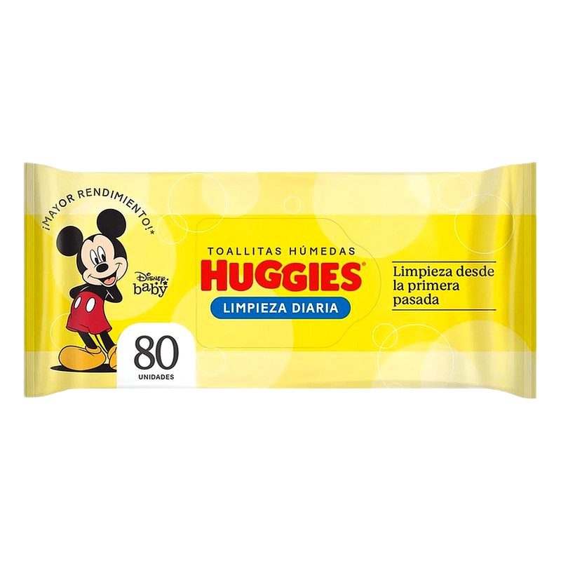HUGGIES TOALLAS HUMEDAS X 80 AMARILLO