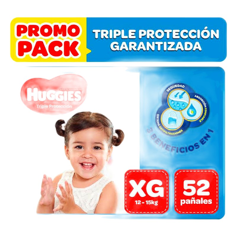 HUGGIES TRIPLE ACCION XG/52