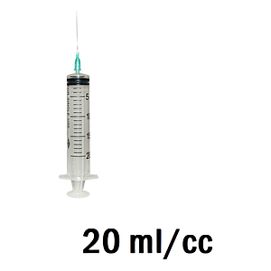 JERINGA DESCARTABLE 20ml/cc + Aguja 21G x 1½