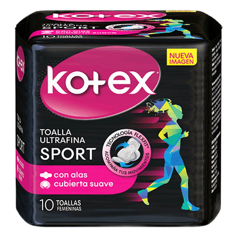 KOTEX SPORT (Con Alas Cubierta Suave) x10 Und.