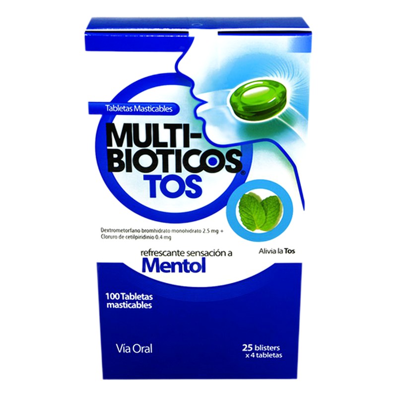 MULTIBIOTICOS TOS (Mentol) TABLETA MASTICABLE
