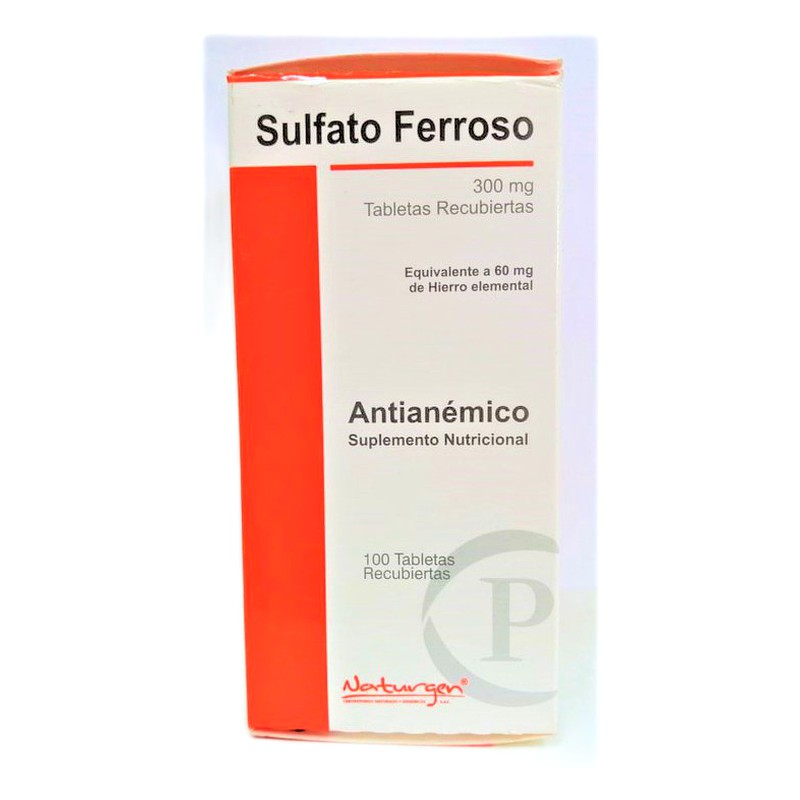 SULFATO FERROSO 300mg TABLETA