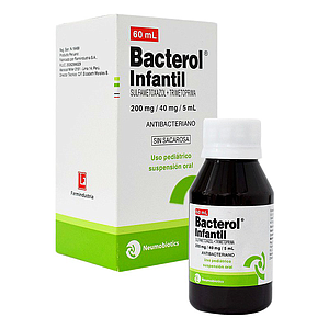 BACTEROL INFANTIL 200mg/400mg/5mL JARABE Frasco x60mL