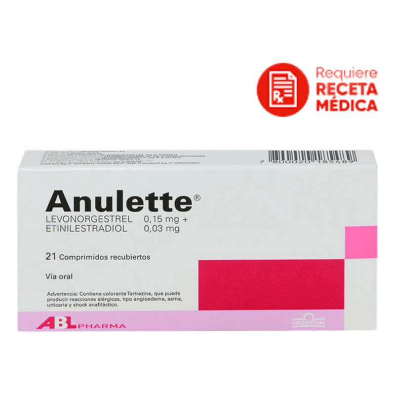 ANULETTE 0.15 mg-0.03 mg Comprimidos Recubiertos