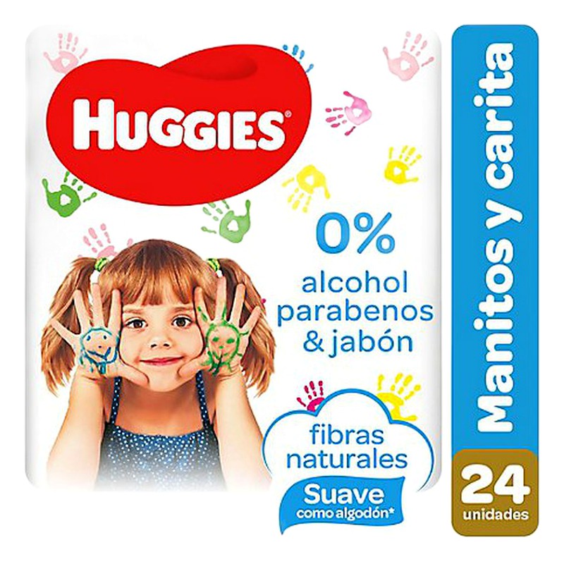 HUGGIES TOALLA HUMEDA MANITOS&amp;CARITAS X 24