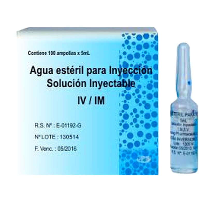 AGUA PARA INYECCION x5ml Solución Inyectable