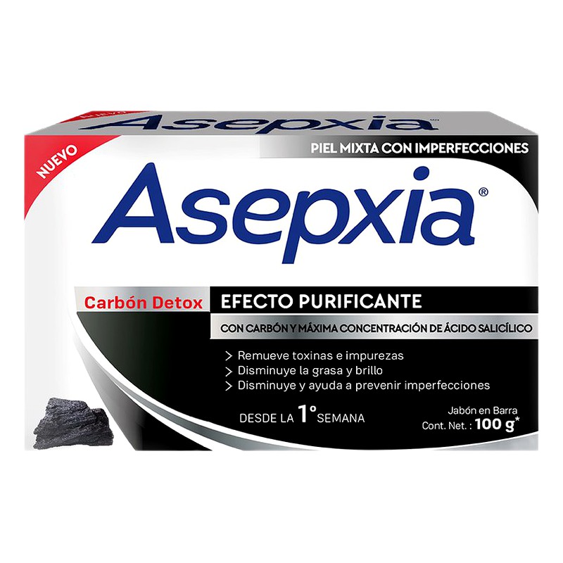 JABON ASEPXIA(Carbòn  Detox) - Barra x100g