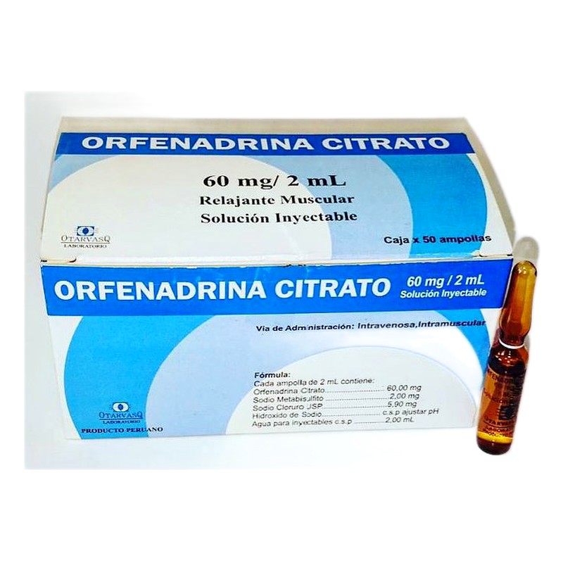ORFENADRINA 60mg/2mL Solución Inyectable