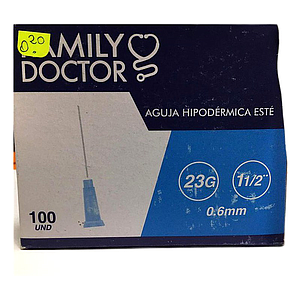 AGUJA HIPODERMICA DESCARTABLE 23G x 1½"