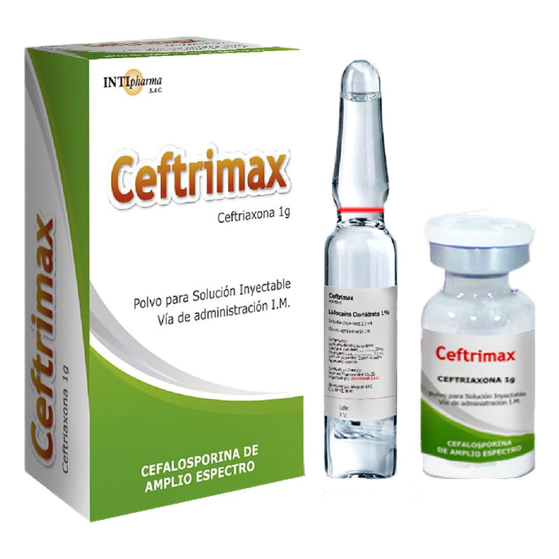 CEFTRIMAX 1G - Vial + Lidocaina 1% Amp