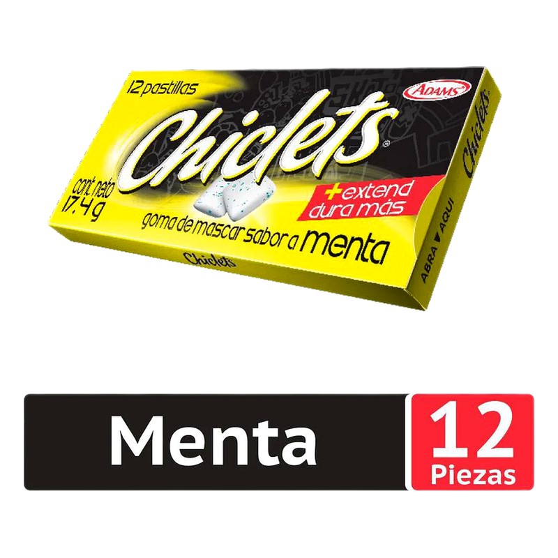 CHICLE ADAMS MENTA X 12 UND