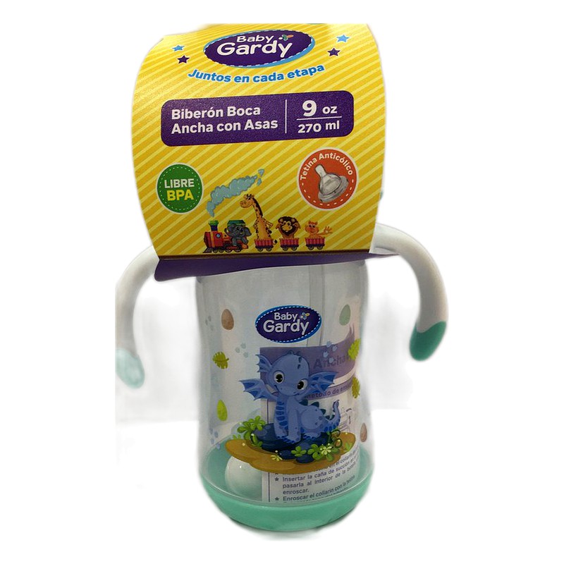 BIBERON BABY GARDY 9 OZ - Boca Ancha con Asas