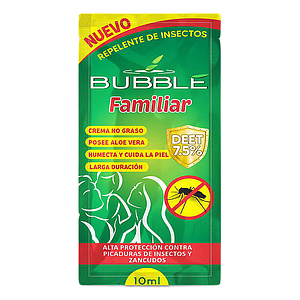 BUBBLE FAMILIAR REPELENTE SACHET x10ML